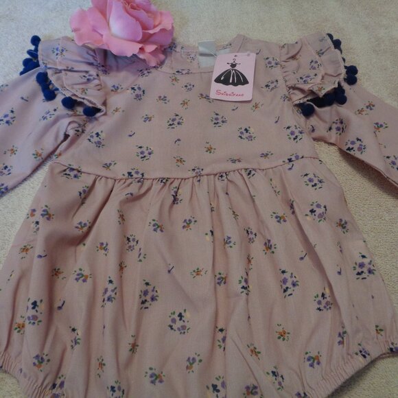 SHISHI FANG EDWARDIAN BABY GIRL OR DOLL PINK OUTFIT W POMPOMS SIZE 90 - Picture 1 of 8